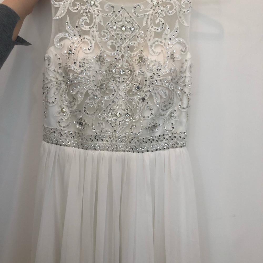 White maxi jeweled dress